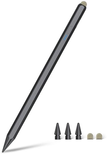 Pencil Pro para iPad con 15 Min Carga Rápida y Cabezal de Fibra, Magnetic Lápiz para iPad con Rechazo de Palma & Inclinación, Pencil para iPad 6-10, Air 3-5/M2, Mini 5-6, Pro 11/13/M4, Pro 12.9 3-6