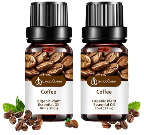 2 Flaschen Kaffeeöl Pure Coffee Essential Oil Ätherisches Kaffeeöl für die Aromatherapie Kaffeeöl für die Haut Düfte Badebomben Spray Kerzen und Seifen Feuchtigkeitsspendendes(10ml *2)