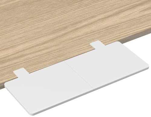 Suptek Clamp-on 9.5 x 23.6 inch Desk Extender, Wrist Support, Foldable Keyboard Tray Platform, Suitable for Office Desks, White, DSF3LW