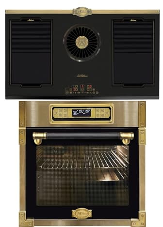 Kaiser EH 6726 AD+ KCT 9365 IEm Einbau Backofen 80L, Anthrazitfarbiges Glas, Infrarotgrill – 11 Betriebsfunktionen mit Retro Induktionskochfeld 90cm mit integriertem Dunstabzug 1250 m³/h