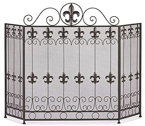 Fireplace Screen Guard, Fireplace Guard - 3 Panel Safety Fire Surround,Metal mesh fire screen