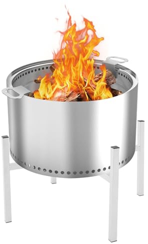 Feuerstelle Ständer 48-68cm Feuerstelle, Edelstahl Feuerschalen Outdoor-Camping-Feuerstelle Outdoor Kamin Werkzeuge