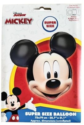 Procos - Supergroßer Folienballon Disney Mickey Mouse, Ballon für Luft oder Helium Füllung, Geschenk, Dekoration