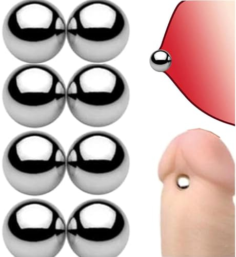 Magnetische Nippelklemmen mit Kugeln, 8 Stück, ohne Piercing,Nippelflirt, erotisches Sexspielzeug für Erwachsene, BDSM-Bondage-Clip, Fetisch-Set (4 Paar) P1-R1