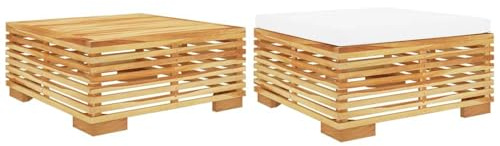 WGYHOME 2-TLG. Garten-Lounge-Set Massivholz Teak, Sitzgruppe Essgruppe Set Sofa-Garnitur Lounge, Gartenset Sofa-Set Garnitur Gartenmöbel Couch-Set mit Sofa und Sessel