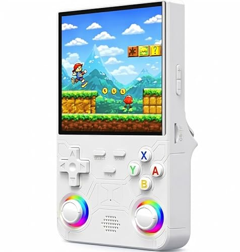 Genzo Consola Portatil Retro R36 Ultra 2026 con 128GB y más de 40.000 Juegos - Juegos de PSP, GameB, PS1, SuperNint, MegaD, NeoG, etc. +30 Emuladores -Pantalla Grande HD IPS de 4 Pulgadas (Blanco)