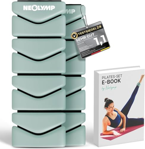 NEOLYMP Pilates Gewichtsmanschetten 2er Set – je 0,5 kg Ankle Weights aus Silikon – verstellbare Gewichte für Beine & Arme – schweiß- & wasserabweisende Knöchelgewichte