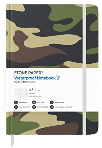 Stone Paper Camouflage Lined Notebook