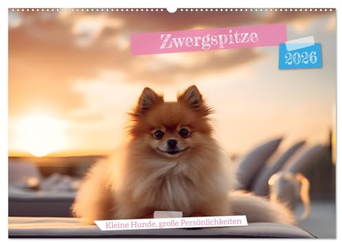 Zwergspitze - kleine Hunde, große Persönlichkeiten (Wandkalender 2026 DIN A2 quer), CALVENDO Monatskalender: Charmante Miniaturhunde in wundervollen Szenen (CALVENDO Tiere)
