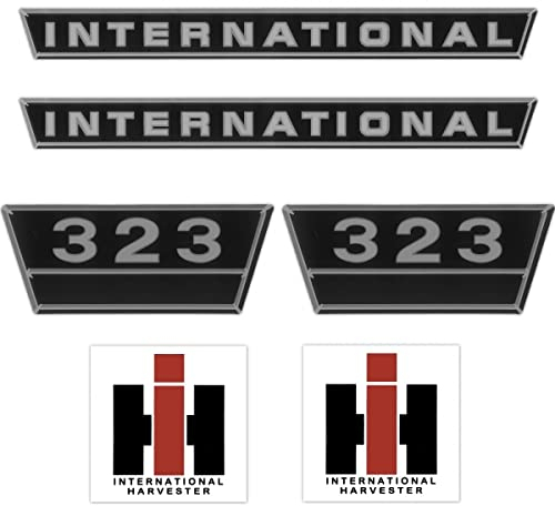 IHC International 323 Schwarz Silber Groß Schlepper Traktor Aufkleber Klebefolie
