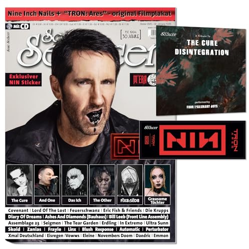 Sonic Seducer 10-2025 + Nine Inch Nails „Tron : Ares”-Filmplakat / Sticker + The Cure Cover CD „Disintegration” + And One + Das Ich + Covenant + Diary Of Dreams + Die Krupps + In Extremo + The Other