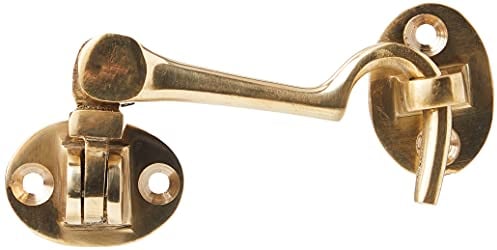 Merriway BH05742 Crochet et œillet pour porte de cabine silencieux, 75 mm, laiton poli