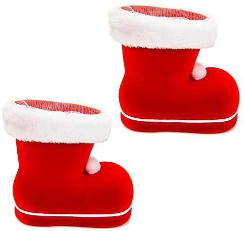 Helmecke & Hoffmann * Nikolausstiefel in vielen Größen und Farben | Weihnachtsmannstiefel Dekostiefel Geschenkstiefel Adventsstiefel Weihnachtsstiefel | winzig bis riesengroß (XS | 10 x rote Stiefel)