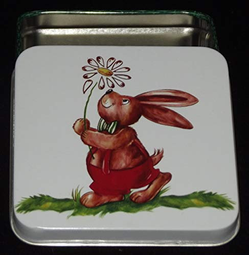 Hase Blume Weißblechdose Osterhase 87x87x40 osterdeko osterdekoration