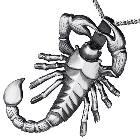MATERIA by Matthias Wagner Herrenschmuck Kettenanhänger Herren Sternzeichen Skorpion 925 Silber Anhänger Männer schwarz mit Kette 70cm #KA-62-K16_70cm