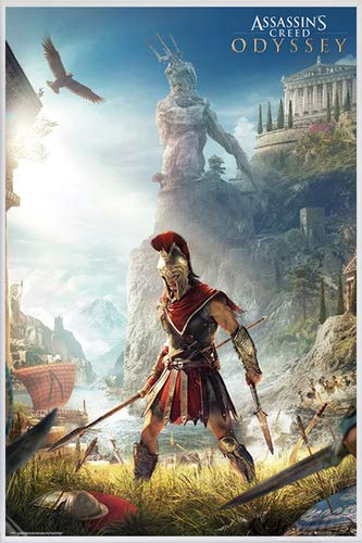 Assassin's Creed Odyssey Poster Keyart (93x62 cm) gerahmt in: Rahmen Weiss
