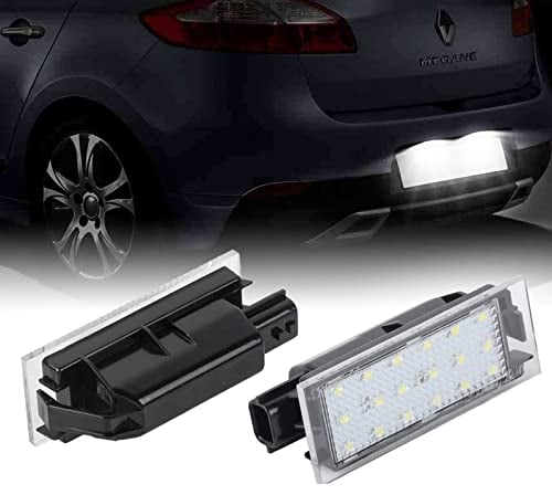 OZ-LAMPE LED Kennzeichenbeleuchtung für Renault Vel Satis Twingo II Clio III IV Espace IV Laguna III II Phase II Master II Megane II III, Kennzeichen mit Canbus, Nummernschildbeleuchtung LED 2 Stücke