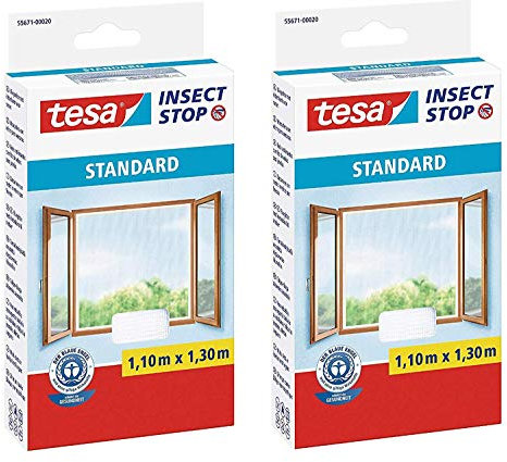 tesa Insect Stop - Zanzariera standard per finestre, tagliabile, senza viti