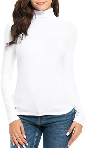 Womens Mock Turtleneck Long Sleeve Stretch Fitted Underscrubs Layer Tee Tops