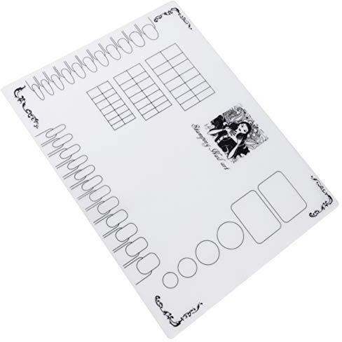 FRCOLOR Nails Silicone Mat Nail Art Stamping Mats Manicure Workspace Plate Nail Polish Coloring Practice Pad Nail Sticker Guide Table Cover Palette Tools