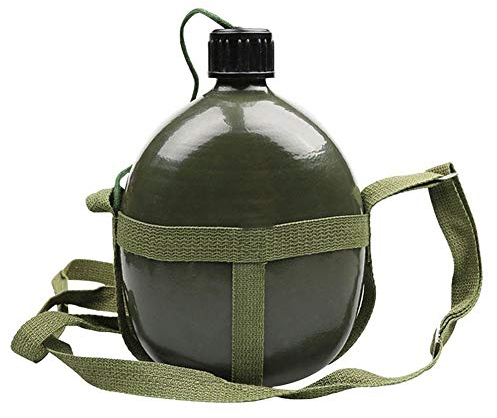 luckything 1/1,5/2 / 2,5/3 L Feldflasche Wasserflasche Trinkflasche Trinkbecher, Militär Sport Armee Kantine Radfahren Außenflasche Militär Kochgeschirr Camping Wandern Außenstehende Aluminium