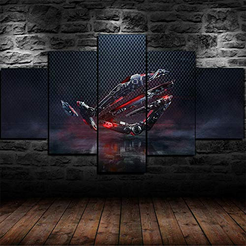 104Tdfc Quadro Moderno Stampe e Quadri su Tela 5 Pezzi ASUS Rog Republic of Gamers Pc Gaming Quadro Pittura su Tela Arte Murale Arredamento Soggiorno Modulare Decorazione Regalo di Halloween