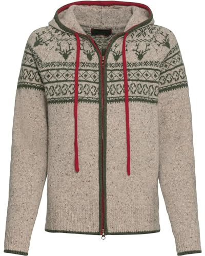 Reitmayer Jacquard-Zipp-Strickjacke Grau/Grün/Rot, 44