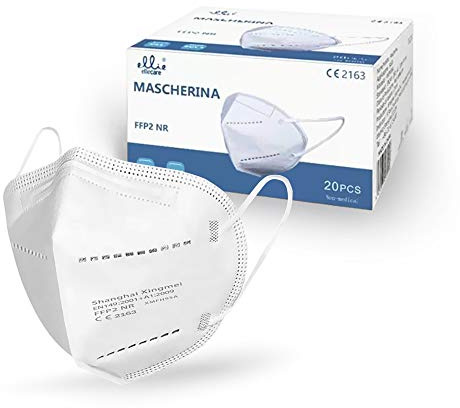 MASCARILLAS FFP2 cert. GmbH con CE 2163 caja 20ud.