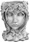 HEMOTON Menschen Kpf Pflanzer Göttin Kpf Statue Harzntpf mit Lch KünstlicheVase Behälter Schönheit Gesicht Figurrnament für Hmeffice Dekr Grau