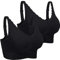 iClosam Sport BH Damen Ohne Bügel Bustier Spitzen für Frauen Bra Mit Polstern Atmungsaktiv Bügelloser BH Front Closure Push Up Bequem Bustiers BH Gepolstert M