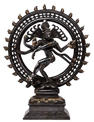 Bodhi Nataraj Statue, Messing, ca. 35 cm, schwarz