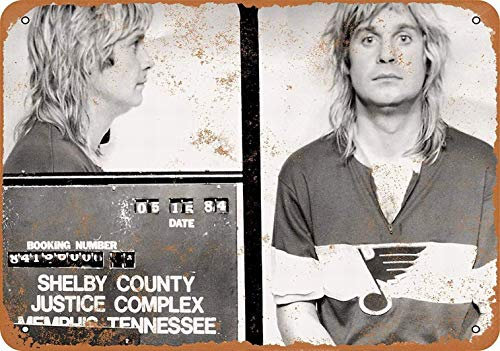 Kexle 8 x 12 Metal Tin Sign - Ozzy Osbourne Mug Shot - Personalized Vintage Wall Decor Art