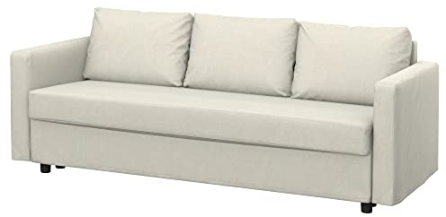 Soferia Sofabezug Kompatibel Mit Friheten 3-er Bettsofa Sofaüberzug Sofaüberwurf Sofaschoner Cover Wasserabweisend Fleckschutz Softi Beige