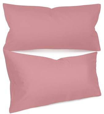 npluseins 1154.1498 - Juego de 2 fundas de almohada (40 x 80 cm), color rosa