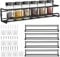 HOAENTSA Spice racks Organiser 4 Tier Metal Wall Mounted kitchen Spice shelf for Kitchen&inside cupboard Spice Jars and Condiments tidy Storage (Black)