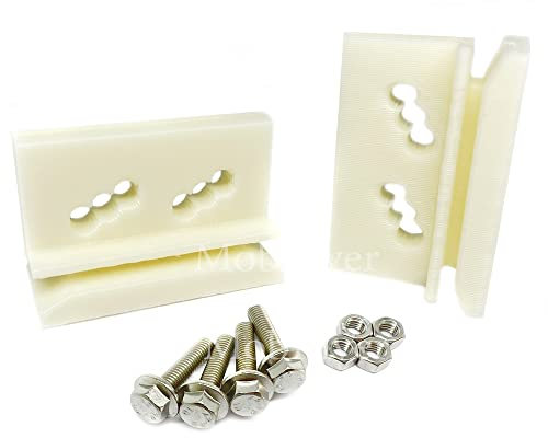 A Pair of Mobriver Reinforced Hinge Runner Glide for Spacemaker Treco Metal Shed Door A67 Replacement ABS White