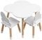 Rebecca Mobili Kindertisch und Stühle Set, Stühle und Tisch für Kinderzimmermöbel Hellbraun Weiß, MDF, Nordic Style - Größe: 44 x 60 x 60 cm / 50 x 25 x 25 cm - Art. RE6733