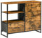 HOMCOM Mueble Organizador Cajonera de Tela con Cajones Plegables Estantes Abiertos y Marco de Acero Estilo Industrial para Salón Recibidor Dormitorio 84x30x71,5 cm Marrón Rústico