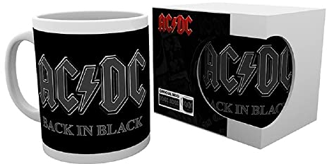 AC DC - Tasse - Back in Black - Kaffeebecher - Logo Mug - Geschenkbox