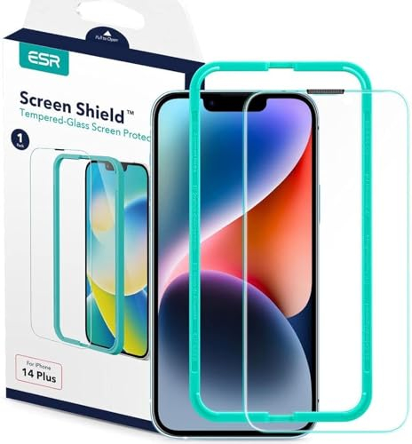 ESR für iPhone 14 Plus Displayschutzfolie Tempered Glass mit Montagerahmen