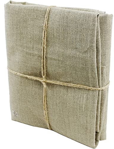 Art Natural - Rollo de lona de lino de 69 pulgadas de ancho x 1 yarda de largo, tela de lona lisa sin imprimación para pintar, lona de lino crudo enrollada resistente (14.5 onzas)