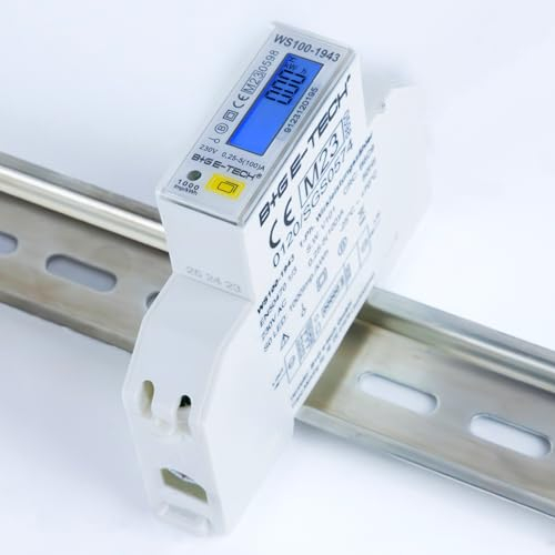 Bidirektionaler Stromzähler [WS100-1943 - MID 25] Import- und Exportenergie mit RS485 Modbus RTU Schnittstellen, Hohe Belastbarkeit bis 100A, Schlankes Design, Benutzerfreundliches LCD
