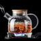 Glass Teapot,Stovetop Microwave Safe, Glass Borosilicate Teapot with Removable Filter Spout,Glass Teapots with Bamboo Lid, Teapot for Loose Leaf and Blooming Tea(34.5oz)