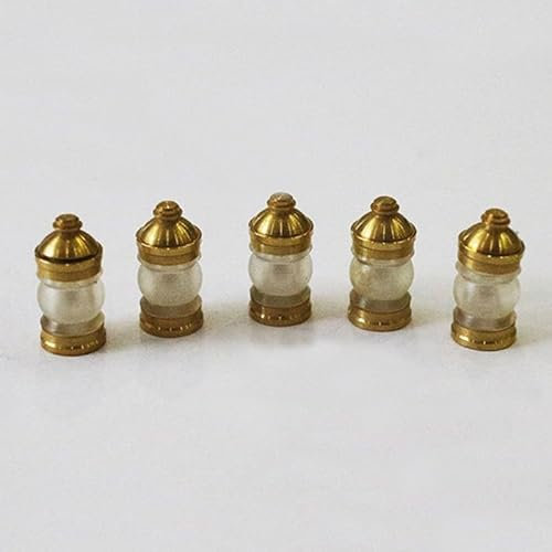 KUENCE 5PCS RC Simulation Model Boat Small Light Lamp Brass+Acrylic Glue Lighting Lampshade 8x15mm 9.3x17mm Decoration Lights for DIY (Color : 8x15mm)