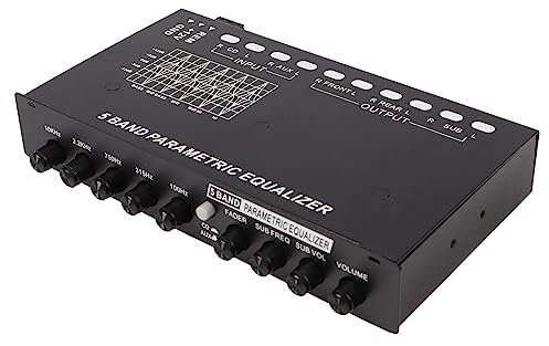 Crossover For Car,Car Graphic Equalizer,Car Audio Equalizer Adjustable 5 Bands Tuning EQ Tuning Crossover Amplifier Graphic Equalizer