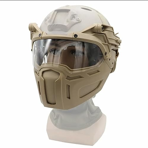 Taktische Helme Halbe Maske Mit Adjustable Schutzbrille Jagd Airsoft Cs Kriegsspiel Vollmaske for Voller Gesichtsschutz Fast Helme Ausrüstung Für CS-Kriegsspiel, BB-Pistole