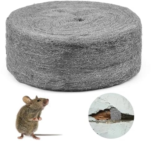 DASIAUTOEM 20m de Laine D'acier Contre les Souris, 0000 Laine D'acier Contre les Rats, les Rongeurs, Laine D'acier pour Trous et Fissures de mur de Maison, Grille D'aération, Garage, Jardin