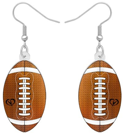 NEWEI Acryl Baseball Fußball Ohrringe Baumeln Basketball Fußball Schmuck Für Damen Mädchen Sport Liebhaber (Fußball)