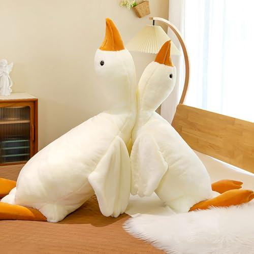 Ragelion Riesen Gans Kuscheltier Groß Ente Stofftier Plüsch Gans Kissen Puppe Kawaii Geschenke für Kinder (Kleinfuß, 130cm)