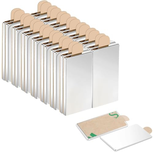 30 Piezas Iman Adhesivo Rectángulo, 20x10x1mm Imanes Neodimio Potentes Pequeños, Imanes Rectangulares Extrafuerte, Imán Adhesivo de Neodimio Cuadrado para Frigoríficos, Pizarras Magnéticas, Oficinas